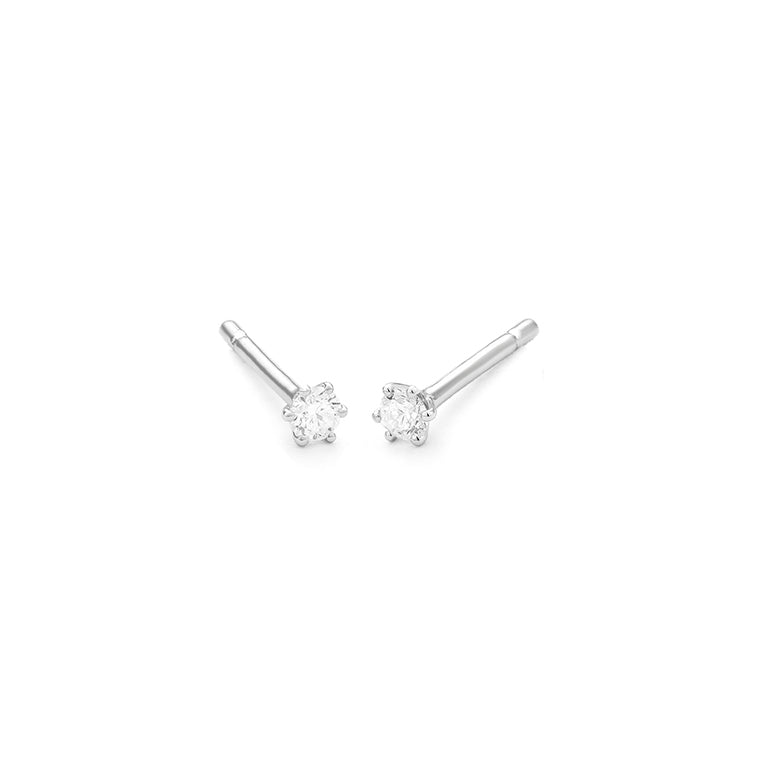 Facet Eye Clean Weissgold Ohrringe 14Kt