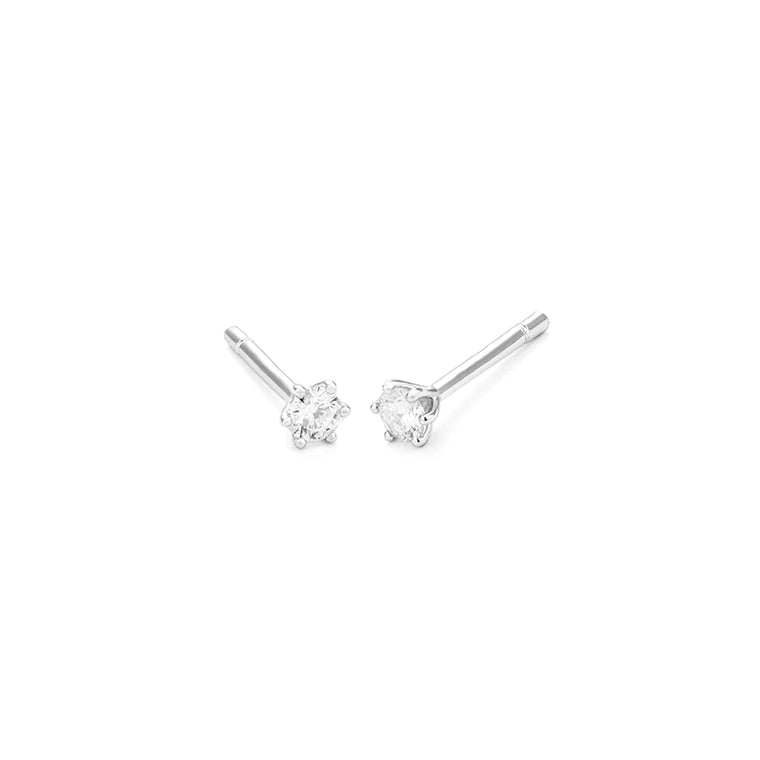 Facet Eye Clean Weissgold Ohrringe 14Kt