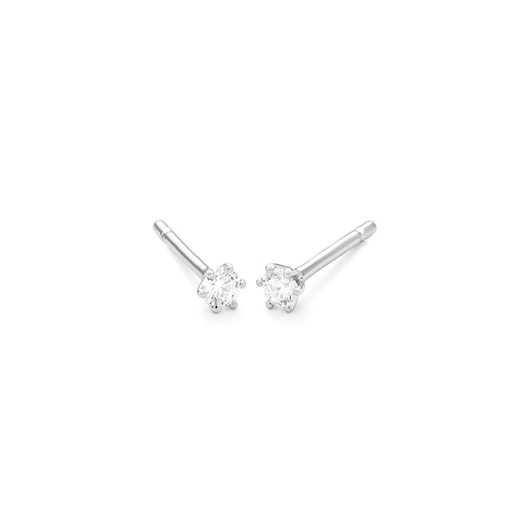 Facet Eye Clean Weissgold Ohrringe 14Kt