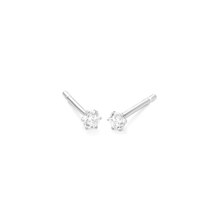 Facet Eye Clean Weissgold Ohrringe 14Kt