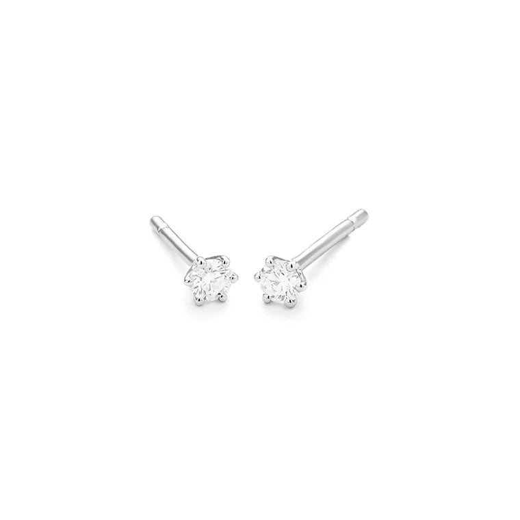 Facet Eye Clean Weissgold Ohrringe 14Kt