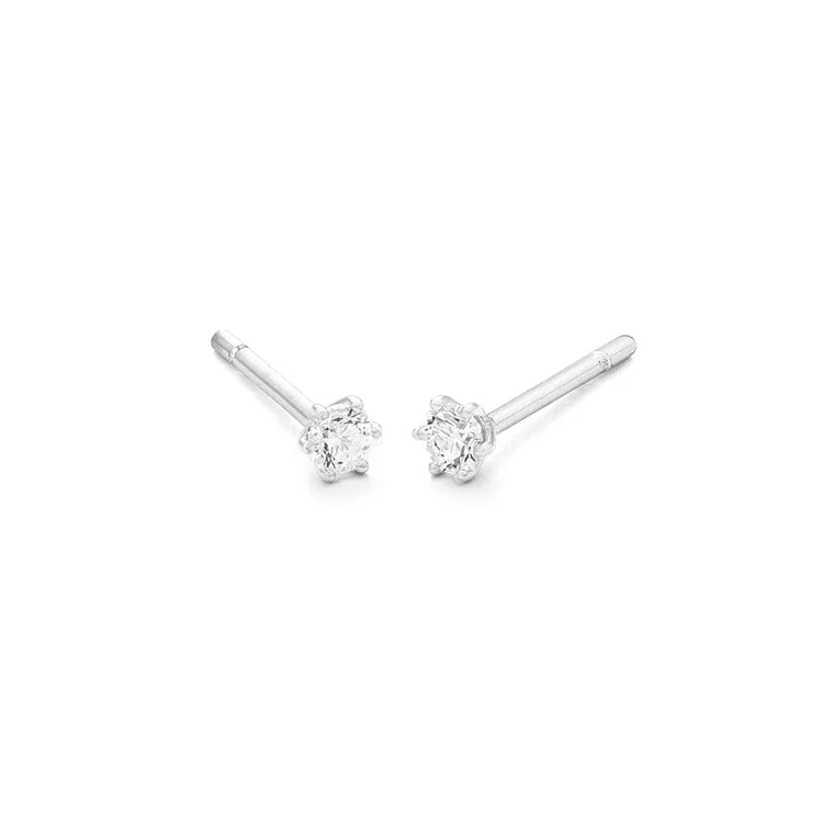 Facet Eye Clean Weissgold Ohrringe 14Kt