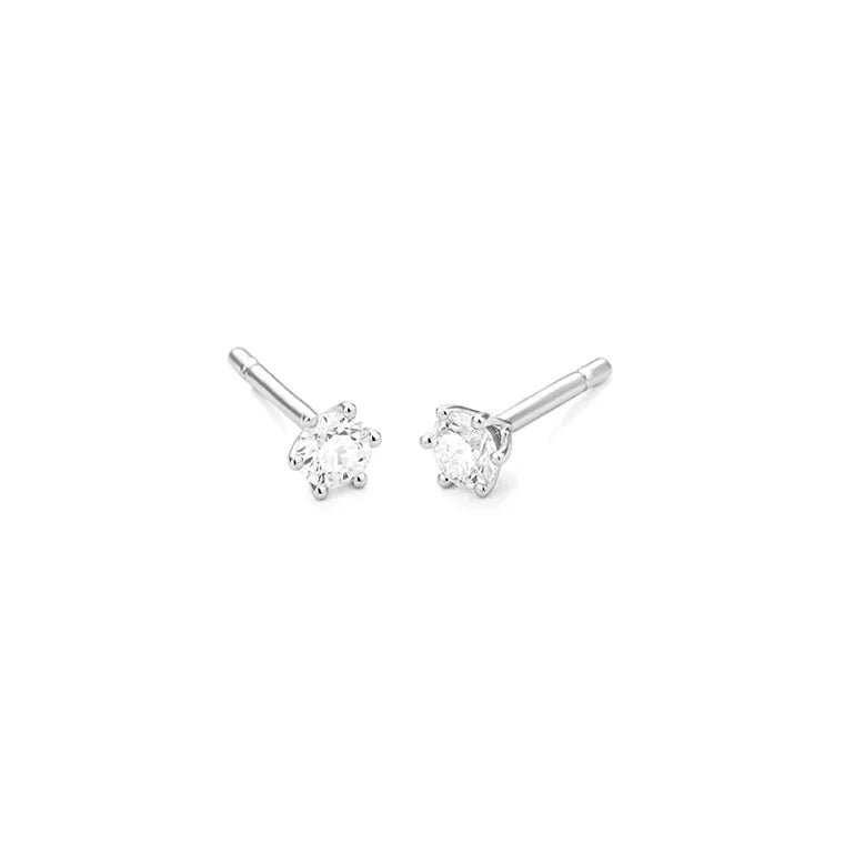 Facet Eye Clean Weissgold Ohrringe 14Kt