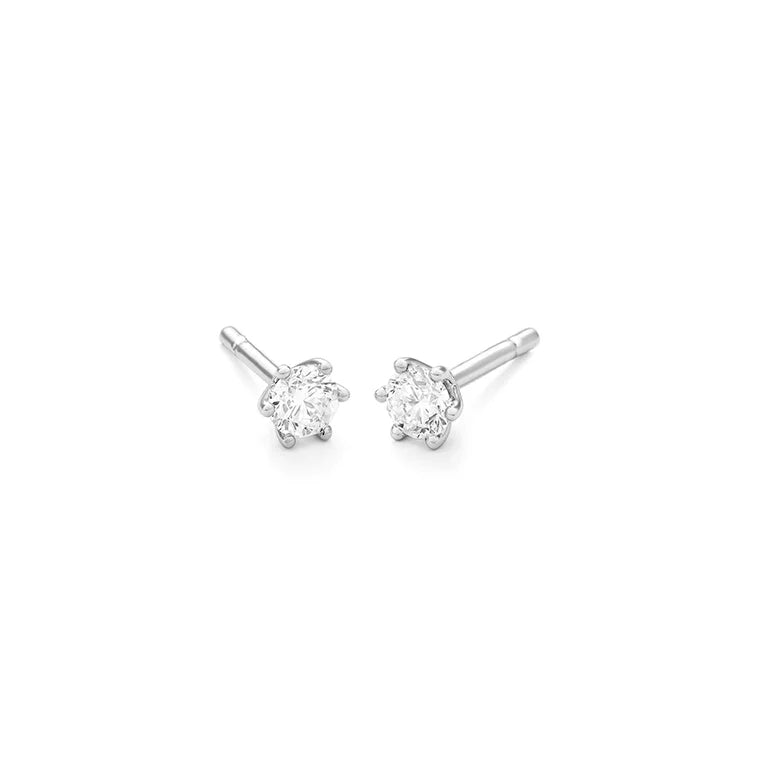 Facet Eye Clean Weissgold Ohrringe 14Kt