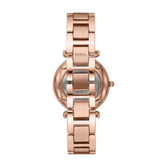 Fossil Carlie Quarz 3-Zeiger 35 MM Damenuhr in Rosegold aus Edelstahl - ES4301