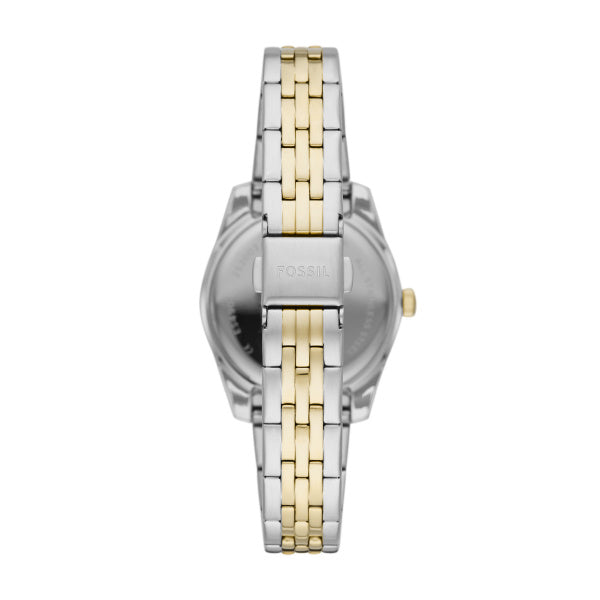 Fossil Scarlette Silber Gold 32mm 3-Zeiger Datum Damenuhr - ES4949