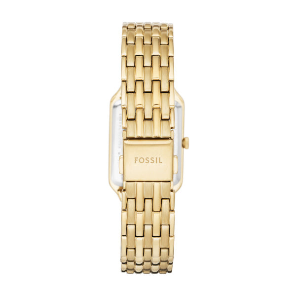 Fossil Raquel 23mm Gold-Weiss Edelstahl Quarzuhr mit Datum Damenuhr - ES5220