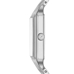 Fossil Raquel Damenuhr - Silber Weiss 23mm Edelstahl Quarz mit Datum - ES5221