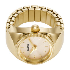 Fossil Ring Watch Damenuhr Gold Edelstahl <22mm 2-Zeiger – ES5246