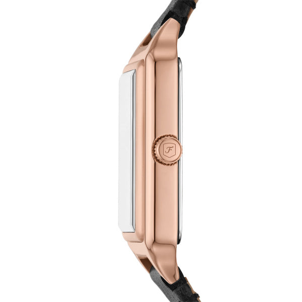 Fossil Raquel Quarz 23 MM Damenuhr  mit Datum aus Lederband - ES5310