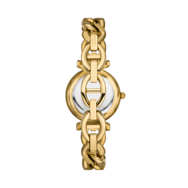 Fossil Carlie Gold Silber 28mm Edelstahl Quarz Damenuhr - ES5329