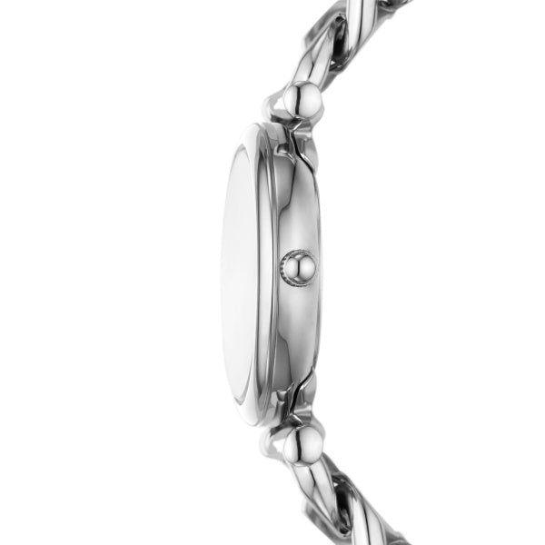 Fossil Carlie Quarz 28 MM Damenuhr in Silber aus Edelstahl - ES5331
