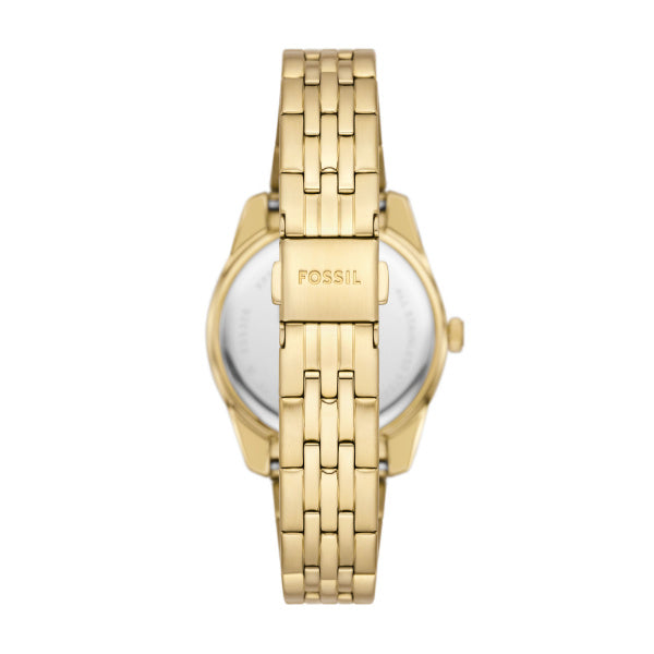 Fossil Scarlette Quarz 3-Zeiger mit Datum 32 MM Damenuhr in Gold aus Edelstahl - ES5338