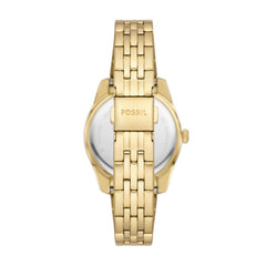 Fossil Scarlette Quarz 3-Zeiger mit Datum 32 MM Damenuhr in Gold aus Edelstahl - ES5338