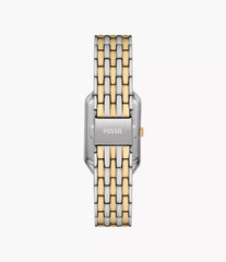 Fossil Raquel Damenuhr Bicolor Gold/Silber mit silberfarbenem Zifferblatt und Edelstahlarmband 23 mm – ES5368