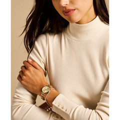 Fossil Carlie Gold 28mm Edelstahl 3-Zeiger Gift Set Damenuhr - ES5387SET