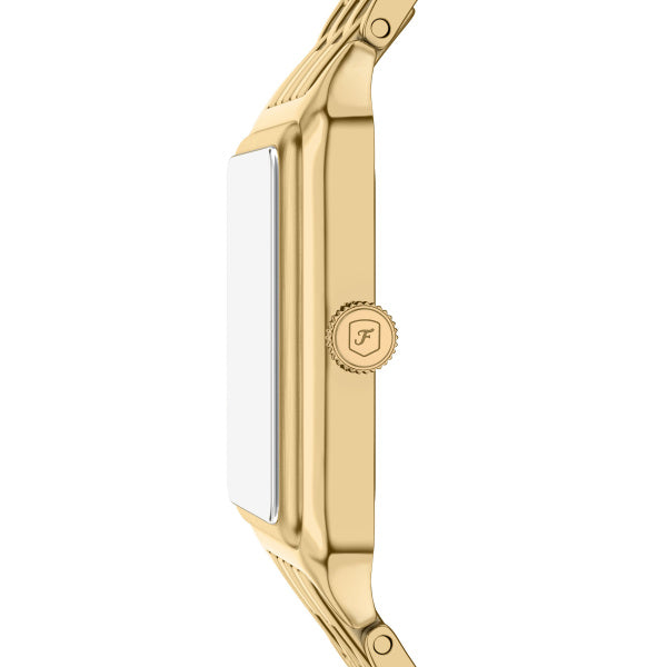 Fossil Raquel Quarz 26 MM Damenuhr in Gold Perlmutt mit Datum - ES5417