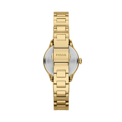 Fossil Gilmore Quarz 28 MM Edelstahl Damenuhr in Gold Silber - ES5421