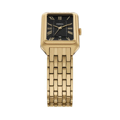 Fossil Raquel Quarz 23 mm Edelstahl Damenuhr in Gold/Schwarz - ES5434