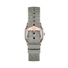 Fossil Harlow Quarz 3-Zeiger 27 MM Damenuhr in Cream/Grau aus Lederband - ES5435