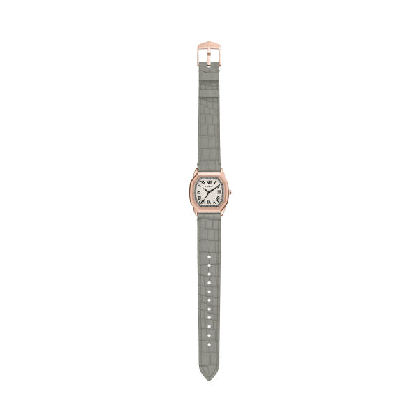 Fossil Harlow Quarz 3-Zeiger 27 MM Damenuhr in Cream/Grau aus Lederband - ES5435