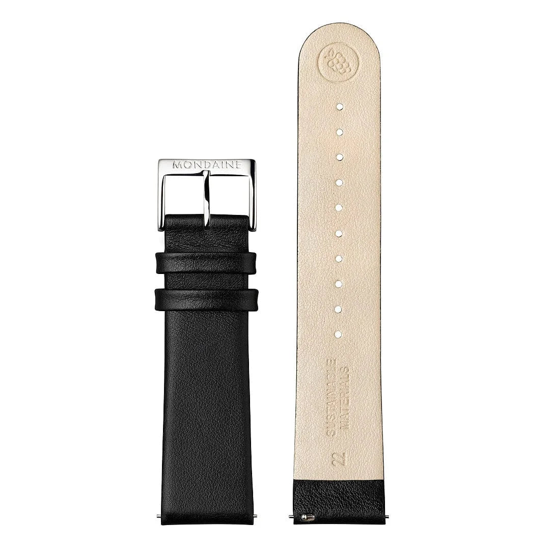 Mondaine EVO2 Herrenuhr aus Schwarzes Leder, 43 MM - MSE.43120.LB