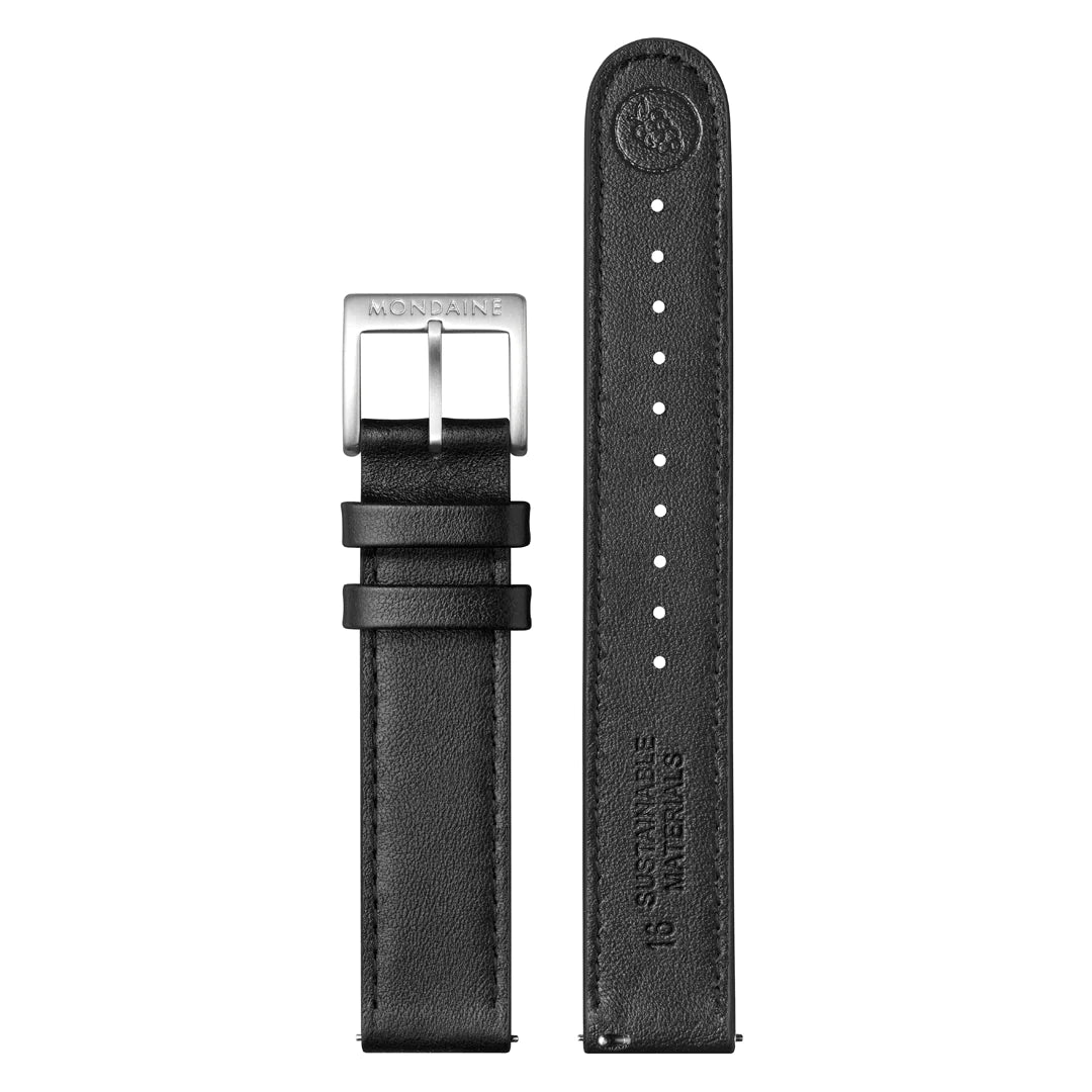 Mondaine Stop2Go Herrenuhr aus Schwarzes Leder, 34 MM - MST.3401B.LBV.SET