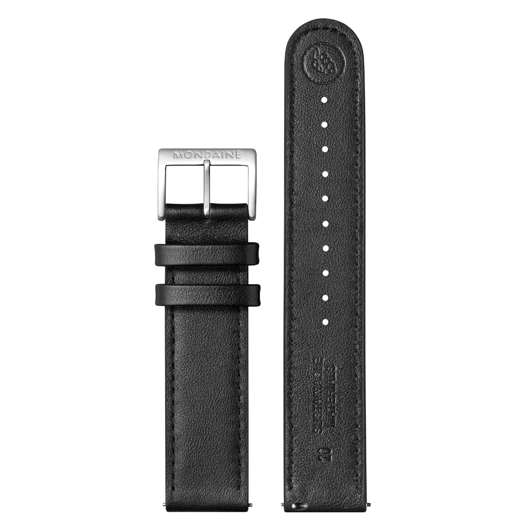 Mondaine Stop2Go Herrenuhr aus Schwarzes Leder, 41 MM - MST.4101B.LBV.2SE