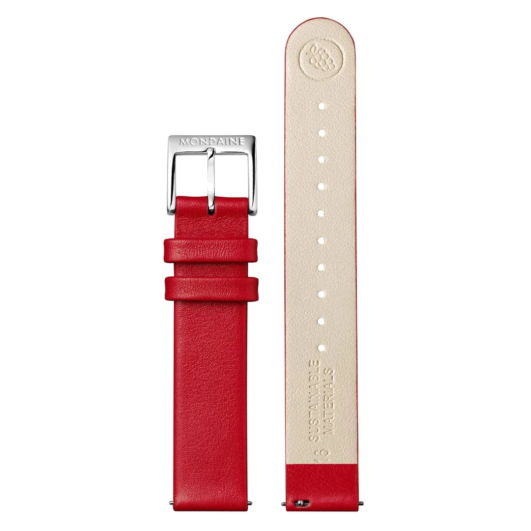 Mondaine EVO2 Quarz Damenuhr aus Rotes Leder, 30 MM - MSE.30210.LCV