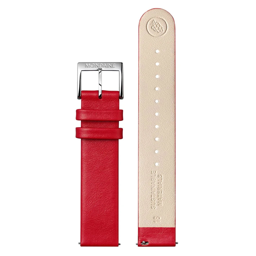 Mondaine EVO2 Quarz Herrenuhr aus Rotes Lederband, 35 MM -  MSE.35110.LCV