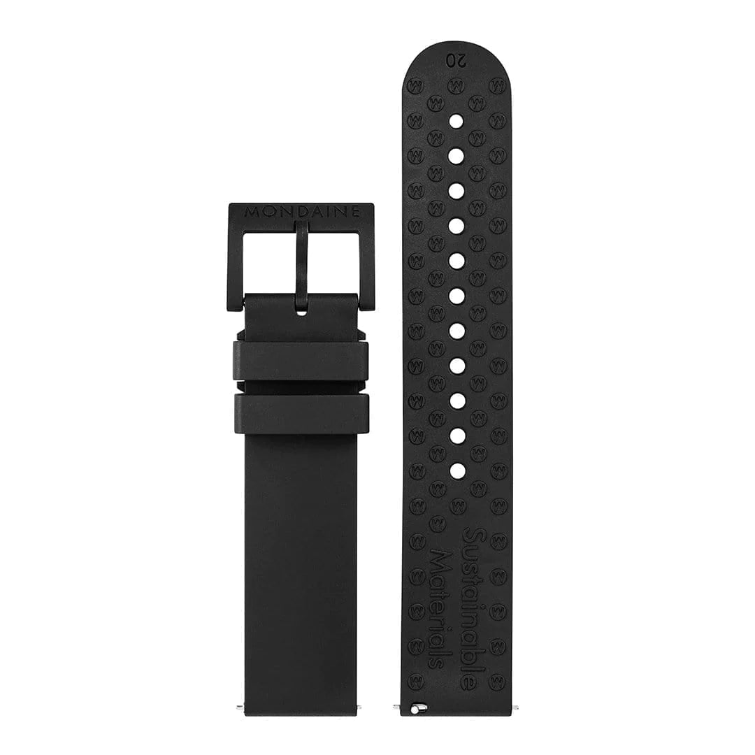 Mondaine Essence Herrenuhr aus Schwarzes Natur-Kautschuk, 41 MM - MS1.41120.RB