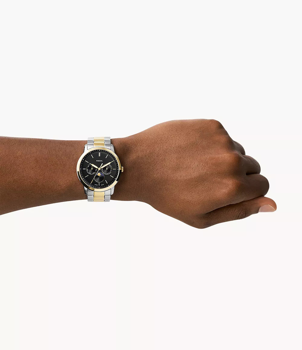 Fossil Neutra Moonphase Herrenuhr - Two-Tone Edelstahl - FS5906