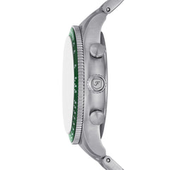 Fossil SPORT TOURER Herrenuhr Silber Grün Edelstahl 42 mm Quarz - FS6048