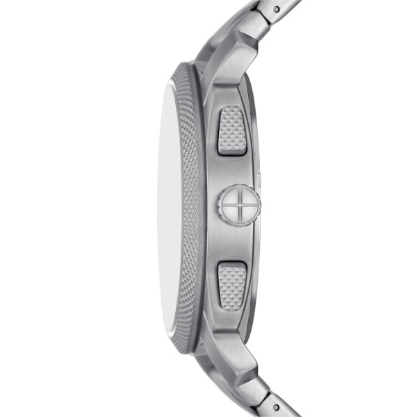 Fossil Machine Herrenuhr - Silber Schwarz 44mm Edelstahl Chronograph - FS6095