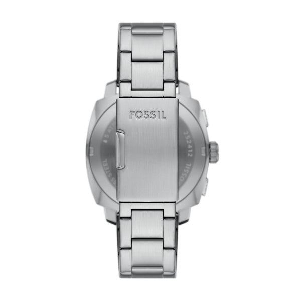 Fossil Machine Quarz Chronograph 44 mm Edelstahl Herrenuhr in Silber/Blau - FS6096