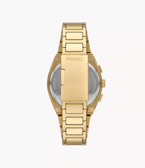 Fossil Everett Chronograph Herrenuhr Gold mit champagnerfarbenem Zifferblatt und Edelstahlarmband 44 mm – FS6119
