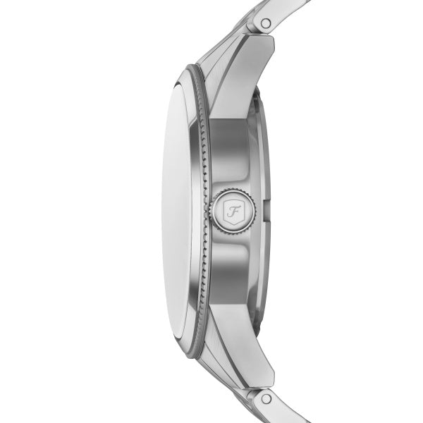 Fossil Pearson Quarz 42 MM Edelstahl Multifunktion Herrenuhr in Silber/Blau - FS6134