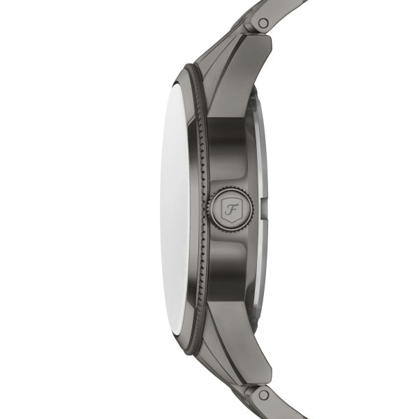 Fossil Pearson 42 mm Multifunktion Herrenuhr in Gunmetal Schwarz aus Edelstahl - FS6136