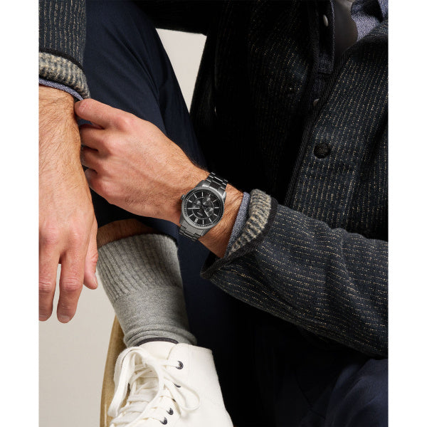 Fossil Pearson 42 mm Multifunktion Herrenuhr in Gunmetal Schwarz aus Edelstahl - FS6136