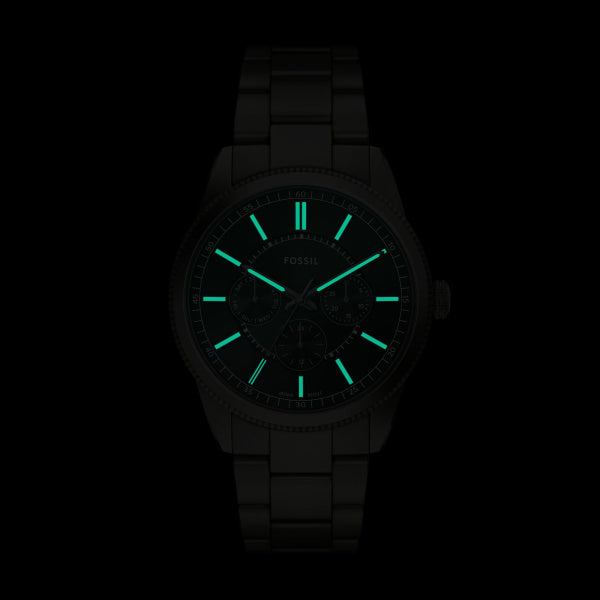 Fossil Pearson 42 mm Multifunktion Herrenuhr in Gunmetal Schwarz aus Edelstahl - FS6136