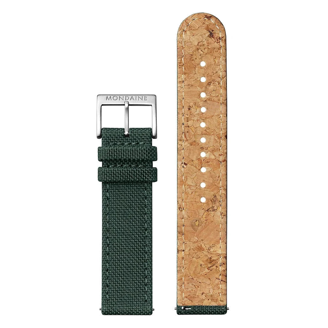 Mondaine Classic Herrenuhr aus Waldgrünes Textil, 40 MM - A660.30360.60SBS