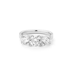 Facet Classic Solitär Ring mit 3 Brillanten in 750/18 Karat Weissgold