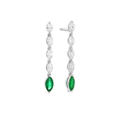 Facet Classics Colors Ohrhänger mit Emerald und Brillanten in 750/18 Karat Weissgold