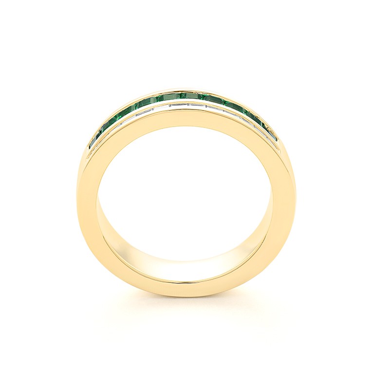Facet Cnc Ring halbgefasster Memoirering in 750/18 Karat Gelbgold