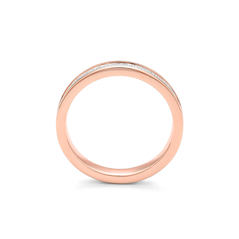 Facet Cnc Ring halbgefasster Memoirering in 750/18 Karat Roségold