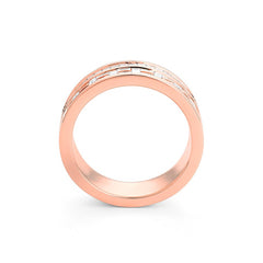 Facet Cnc Ring halbgefasster Memoirering in 750/18 Karat Roségold