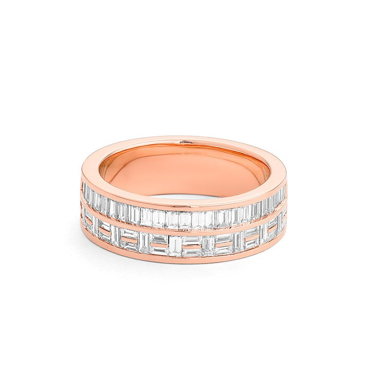 Facet Cnc Ring halbgefasster Memoirering in 750/18 Karat Roségold