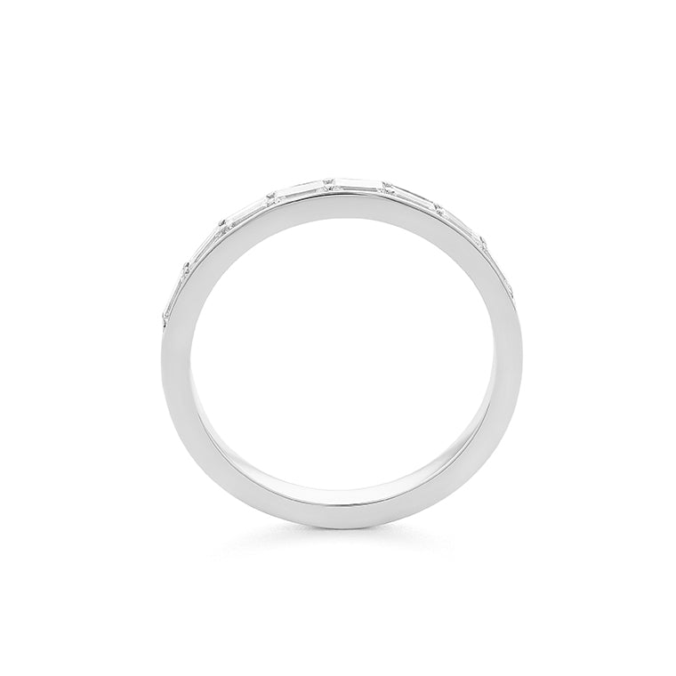 Facet Cnc Ring halbgefasster Memoirering in 750/18 Karat Weissgold