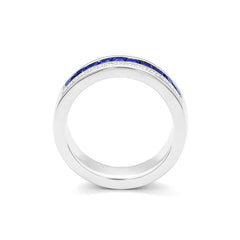 Facet Cnc Ring halbgefasster Memoirering in 750/18 Karat Weissgold