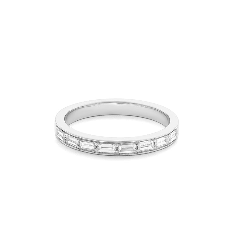 Facet Cnc Ring halbgefasster Memoirering in 750/18 Karat Weissgold